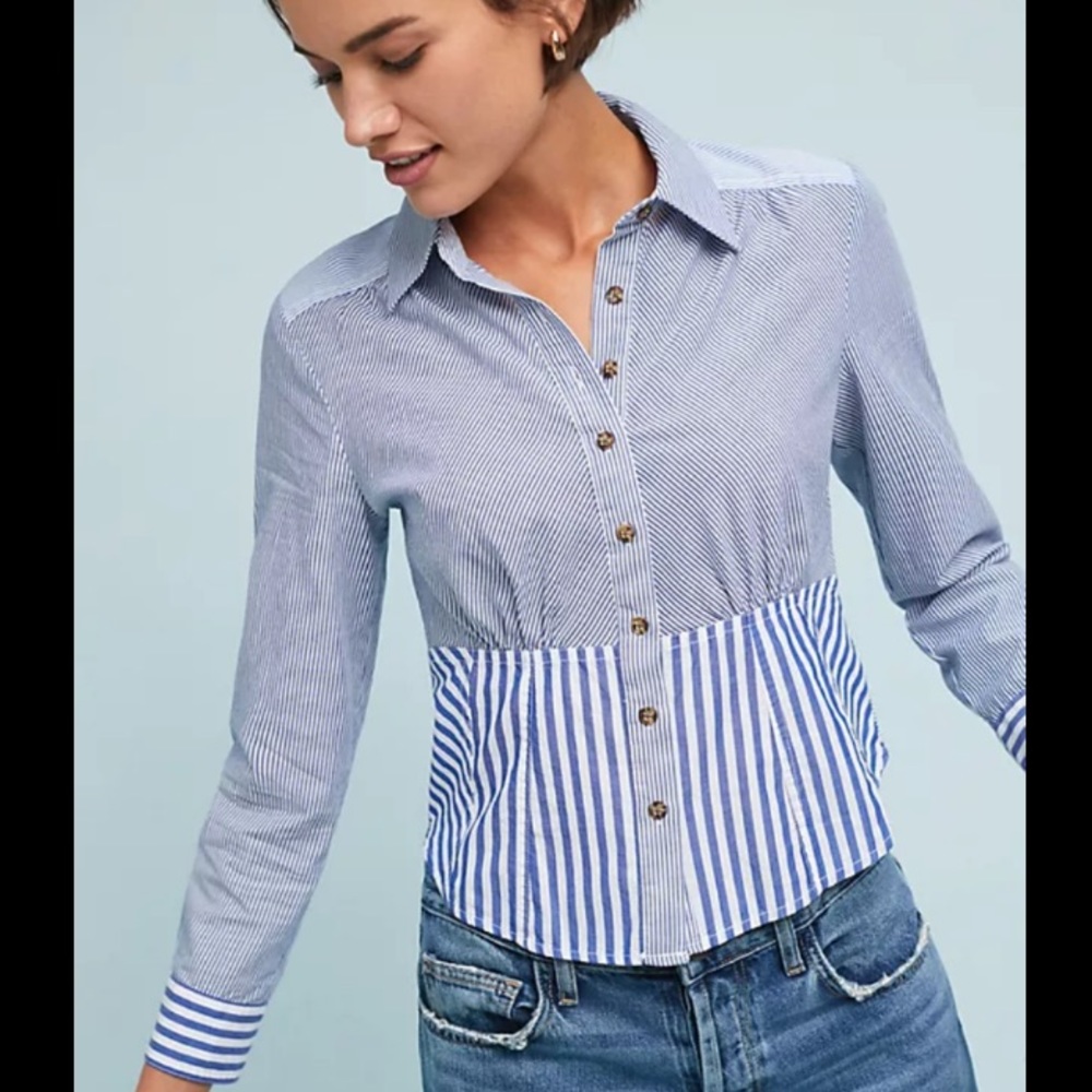 Anthropologie Maeve striped button down